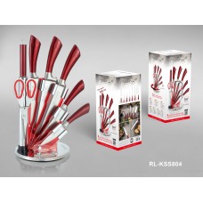 Royalty Line Set de cutite 8 piese, maner rosu..